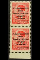 LUBIANA  1941 1.50d Scarlet Overprint With Two Bars Showing OFFSET Of The Overprint On Back (Sassone 34d, SG 39... - Unclassified