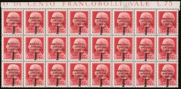 1944  75c Carmine Florence R.S.I. Overprint, Spectacular Block Of 24 From The Top Of The Sheet With INVERTED... - Ohne Zuordnung
