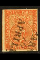 PARMA  1853 15c Vermilion, Sass 7, Very Fine Used With Clear To Large Margins All Round And Neat 2 Line Parma... - Unclassified