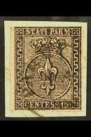 PARMA  1852 15c Black On Rose, Sass 3, Very Fine Used On Piece. Cat €190 (£160) For More Images,... - Non Classificati