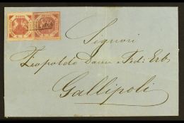 NAPLES  1859 - 61 POSTAL FORGERIES 1860 Cover To Gallipoli Franked 2gr Brown Rose, Plate III In Combination With... - Unclassified