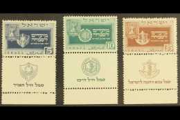 1949  Jewish New Year Set Complete, SG 18/20, Very Fine Mint Og With Full Tabs. (3 Stamps) For More Images,... - Other & Unclassified