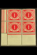 POSTAGE DUE  1925 1d Carmine, SG D2, Very Fine Mint Lower Left Corner BLOCK Of 4 With One Stamp Showing INVERTED... - Other & Unclassified