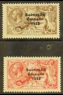 1925-28  2s6d Chocolate-brown & 5s Rose-carmine Seahorses With "Saorstat" Wide Date Overprints, SG 86/87,... - Sonstige & Ohne Zuordnung