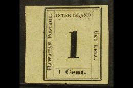 1864 - 5  1c Black Numeral, Sc 19, Very Fine Marginal Mint Og. Lovely Stamp. For More Images, Please Visit... - Hawaii
