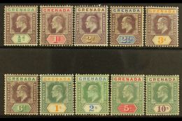 1904  Ed VII Set Complete, Wmk MCA, SG 67/76, Very Fine Mint. (10 Stamps) For More Images, Please Visit... - Grenada (...-1974)