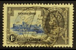 1935  1d Ultramarine & Grey-black Jubilee LIGHTNING CONDUCTOR Variety, SG 113c, Fine Used. For More Images,... - Gold Coast (...-1957)