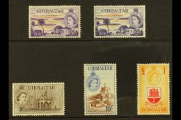 1953-59  Definitive Top Values, 2s To £1 (SG 155/58), Plus 2s Additional Listed Shade (SG 155a), Very Fine... - Gibraltar