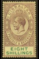 1912  8s Dull Purple And Green, SG 84, Fine Mint. For More Images, Please Visit... - Gibilterra