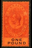 1912  £1 Dull Purple And Black On Red, SG 85, Fine Mint. For More Images, Please Visit... - Gibilterra