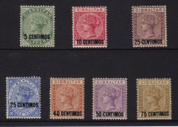 1889  Surcharge Set Complete, SG 15/21, Very Fine Mint (7 Stamps) For More Images, Please Visit... - Gibraltar