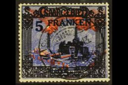 1921  5f On 25m Blue, Black & Red Surcharge PLATE FLAW (white Spot In Red Smoke Variety) Position 17, Michel... - Other & Unclassified