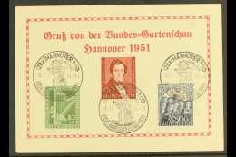 HANOVER  1951 Hanover Garden Show Special Card Bearing The 1950 Philharmonic Set & 1951 20pf Lortzing Stamp... - Other & Unclassified