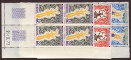 TAAF  1973 Insects Complete Set, Yv 49/51, In Superb Never Hinged Mint Corner Date Blocks Of Four. (12 Stamps)... - Other & Unclassified