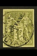 GUIANA  1892 1f Olive Imperf, Yvert 15 (SG 19), Very Fine Used With 4 Large Margins. For More Images, Please... - Other & Unclassified