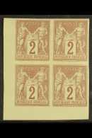 GENERAL COLONIES  1878-80 2c Brown & Buff, Corner Imperf Block Of 4, Yv 38, With Clear Margins, Fine Mint (1... - Other & Unclassified