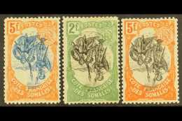 FRENCH SOMALI COAST  1902-3 5f Blue & Orange Plus 1903 2f & 5f, Each With INVERTED CENTRES (the Inverted... - Altri & Non Classificati