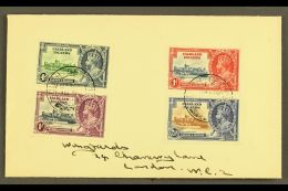 SOUTH GEORGIA  1935 Silver Jubilee Of Falkland Islands Complete Set, SG 139/142, On Cover To London Tied By... - Falkland Islands