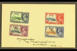 SOUTH GEORGIA  1935 Silver Jubilee Of Falkland Islands Complete Set, SG 139/142, On Cover To London Tied By... - Falkland