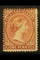 1878-79  1d Claret, No Watermark, SG 1, Mint With Part Original Gum, Crease And A Few Toned Perfs, Cat... - Falklandinseln