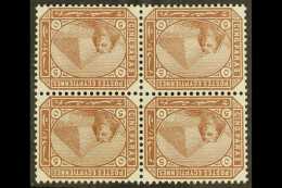 1879  5pa Deep Brown, Watermark Inverted SG 44w, In A Fine Never Hinged Mint Block Of Four. Cat SG £480+... - 1866-1914 Khedivato Di Egitto