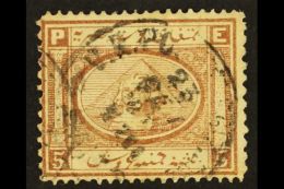 1867-71  5pi Brown Type IV WATERMARK IMPRESSED ON FACE Variety, SG 16x, Fine Used, Fresh & Scarce. For More... - 1866-1914 Khedivato Di Egitto