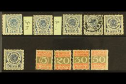 POSTAGE DUES  1902-1905 Group On A Stock Card, Inc 1902 Set Unused, Plus 4c Mint & 6c Cds Used (small Thin),... - Danish West Indies