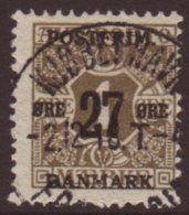 1918  27 Ore On 1 Ore Olive Newspaper Stamp, Watermark Crown, Mi 84X, Very Fine Used. For More Images, Please... - Sonstige & Ohne Zuordnung