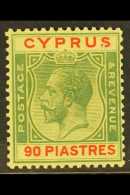 1924-28  90pi Green & Red On Yellow, SG 117, Fine Mint, Very Fresh. For More Images, Please Visit... - Sonstige & Ohne Zuordnung