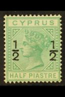 1882  "½" On ½pi Emerald Green, Watermark CA, SG 25, Fine Mint. For More Images, Please Visit... - Altri & Non Classificati