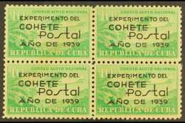 1939  AIR 10c Emerald Experimental Postal Rocket Flight, Sc C31, Fine Mint BLOCK OF FOUR. For More Images, Please... - Altri & Non Classificati
