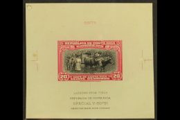 1945  20c Black And Carmine Coffee Gathering (as SG 408, Scott 245) - A DIE PROOF Affixed To Card, With American... - Costa Rica