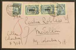 SCADTA  1929 Cover Front From Italy Addressed To Medellin, Bearing Colombia 4c (x2) And SCADTA 1923 30c Pair With... - Colombia