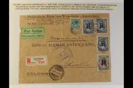 SCADTA  1927 (7 Apr) Registered Cover Front From Netherlands Addressed To Medellin, Bearing Netherlands 50c 3c... - Colombia