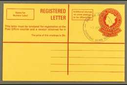 1970  25c Red On Buff Postal Stationery Registered Letter (H&G C2, SS RE2), Unaddressed, Cancelled With... - Christmas Island