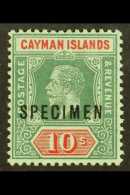 1914  10s Deep Green And Red On Green, Overprinted "SPECIMEN", SG 52as, Fine Mint. For More Images, Please Visit... - Iles Caïmans