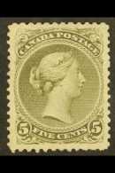 1875  QV Large Head 5c Olive-green, SG 63, Unused (no Gum), Very Well-centred. For More Images, Please Visit... - Sonstige & Ohne Zuordnung