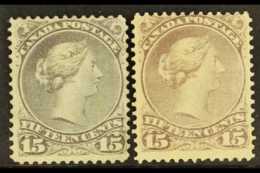 1868-71  15c Dull Violet-grey And 15c Dull Grey-purple, SG 61b & 61c, Unused (no Gum). Cat £575. (2... - Other & Unclassified