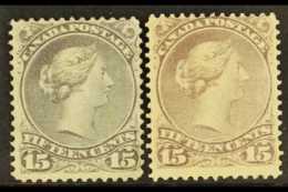 1868-71  15c Dull Violet-grey And 15c Dull Grey-purple, SG 61b & 61c, Unused (no Gum). Cat £575. (2... - Altri & Non Classificati