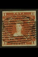 1851  1d Red- Brown, SG 1, Used With Lovely Oval Grill Cancellation & 4 Small/large Margins. A Striking... - Sonstige & Ohne Zuordnung