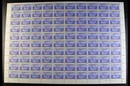 1943 COMPLETE SHEET  7c Ultramarine "St Johns" Air Post, SG 291, Never Hinged Mint Complete Of 100 Stamps (10 X... - Sonstige & Ohne Zuordnung