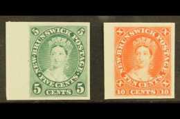 1860  5c Green & 10c Vermilion IMPERF PLATE PROOFS, Unitrade 8P & 9Pi, Very Fine Unused No Gum As... - Altri & Non Classificati