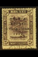 1922  25c Deep Dull Purple Malaya-Borneo Exhibition With Broken "N" Variety, SG 57c, Fine Used. For More Images,... - Brunei (...-1984)