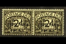 TRIPOLITANIA  POSTAGE DUES - 1950 4l On 2d Agate, Pair One Showing Variety "No Stop After B", SG TD8+TD8a, Very... - Italian Eastern Africa