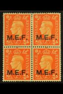 MIDDLE EAST FORCES  1942 2d Orange, SG M2, Very Fine Mint Block Of Four Including Sliced "M" Variety, SG M2a, The... - Italian Eastern Africa