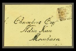 1896  (June) An Attractive "Chambers" Envelope Bearing Overprinted Indian 6a SG 56, Tied By Neat Upright Mombasa... - Africa Orientale Britannica