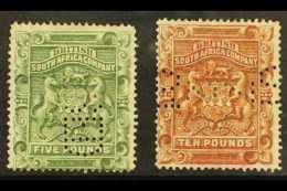 1892  £5 Sage- Green & £10 Brown Unused & Variously Perfined (SG 12/13). Presentable Examples... - Sonstige & Ohne Zuordnung