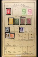 MACAU  1884-1974 Mint Assembly On Old Album Pages, Mostly All Different, And Which Includes 1884 "Crown" First... - Sonstige & Ohne Zuordnung