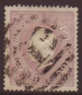 1870-84  100r Pale Mauve Luis Straight Label Unsurfaced Paper Perf 14, SG 133, Michel 41x D, Fine Used, Scarce!... - Other & Unclassified