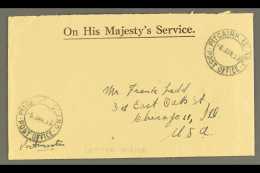 1953  (8 Jan) Stampless Printed 'OHMS' Envelope To Chicago With Two Fine Strikes Of "Pitcairn Island Post Office"... - Pitcairn Islands
